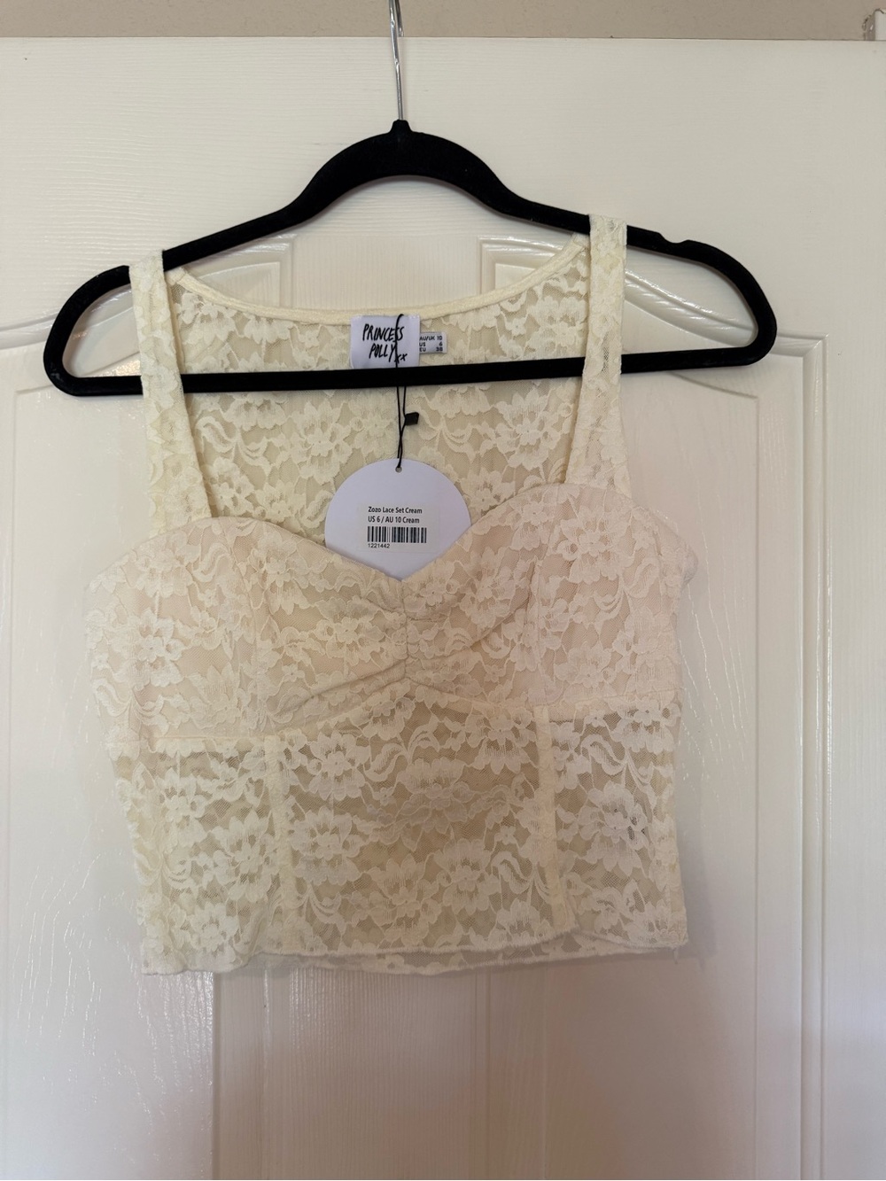 Princess Polly Cream Lace Bustier Crop Top & Mini Skirt Set - Picture 2 of 8